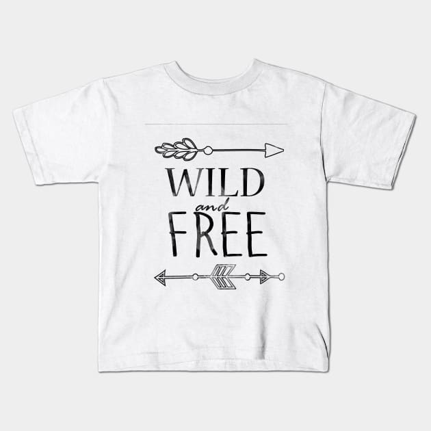 Wild and free Kids T-Shirt by hedehede